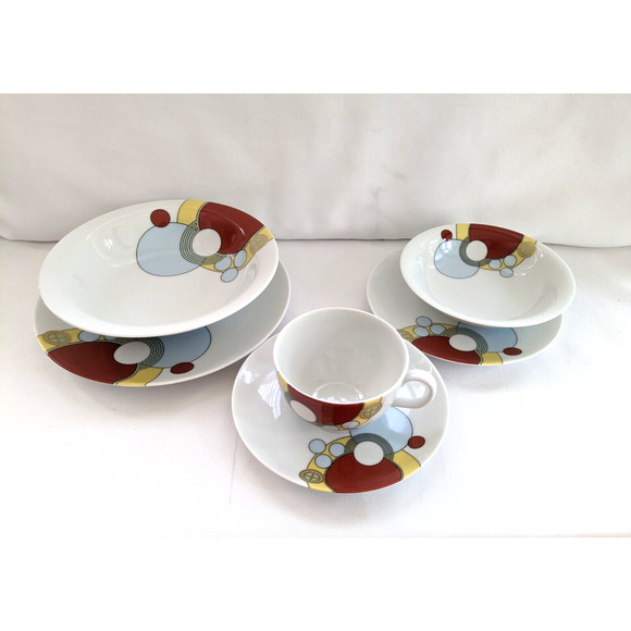 VTG NORITAKE Frank Lloyd Wright 6pc Art Deco China Set Imperial Hotel - Picture 1 of 11